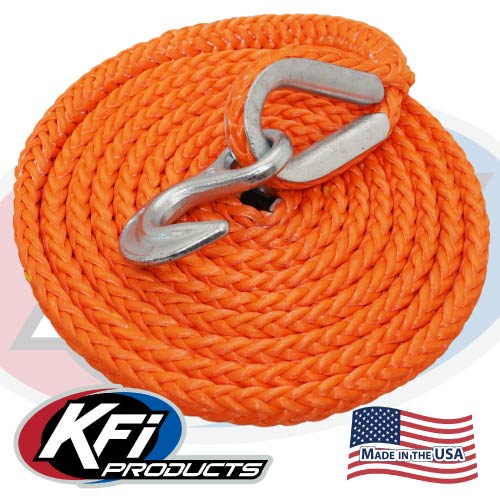 41018-R UTV TigerTail 12' Rope (Orange) - KFI ATV Winch, Mounts